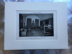 Library, Henry Forbes Bigelow House, Boston, MA, 1916, Lithograph.Bigelow & Wadsworth