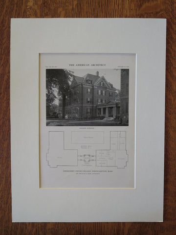 Dr. Francis House, Brookline, Massachusetts, 1879, Wm. Ralph Emerson, Architect. Hand Colored, 2024 Original Plan, Architecture, Vintage, Antique