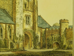 St. Cross Church, Winchester, England, 1872, Original Plan. Hand Colored.