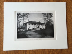 F.M. Burr House, Englewood, NJ, 1916, Lithograph.  Davis, McGrath & Kiessling