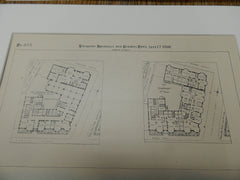 The Charlesgate, Boston, MA, 1892. Original Plan. Hand-colored. J.P. Putnam.