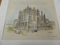 The Charlesgate, Boston, MA, 1892. Original Plan. Hand-colored. J.P. Putnam.