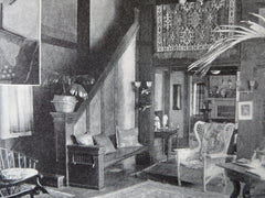 Interior, George Holloway House, Ravenna, OH, 1911, Lithograph. Bohnard & Parsons